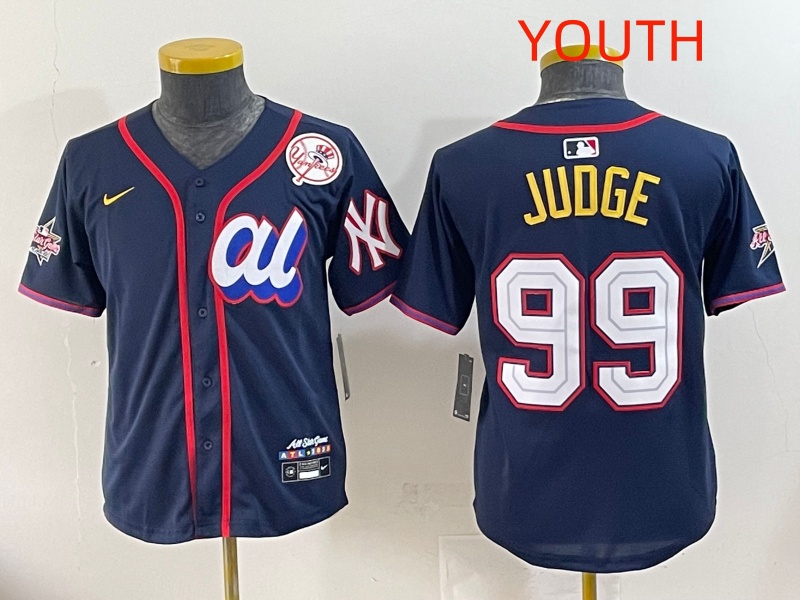 Youth 2025 New York Yankees #99 Judge Drak Blue All star Blank Blue Nike MLB Jersey style 5->youth mlb jersey->Youth Jersey